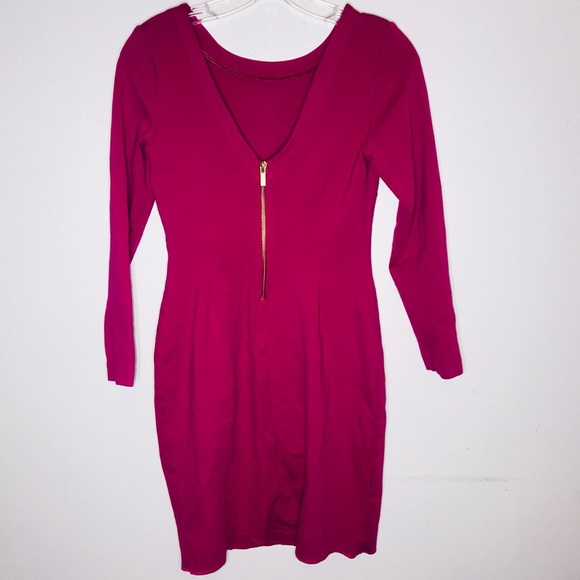 Sold-BANANA REPUBLIC Pink Ponte Long Sleeve Dress - Picture 5 of 8